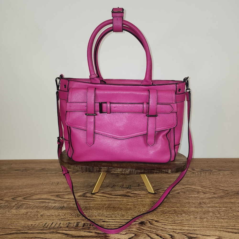 Reed Krakoff Magenta Leather Boxer Tote EUC
